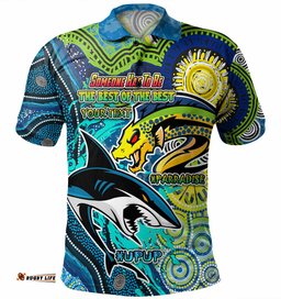 Amazing Aussie Parramatta Eels Vs Sharkies CustomPolo Shirt The Best of The Best Polo Ahirt Polo Shirt