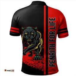 Amazing Aussie Penrith Panthers Penrith Panthers Mascot Quater Style Polo Shirt