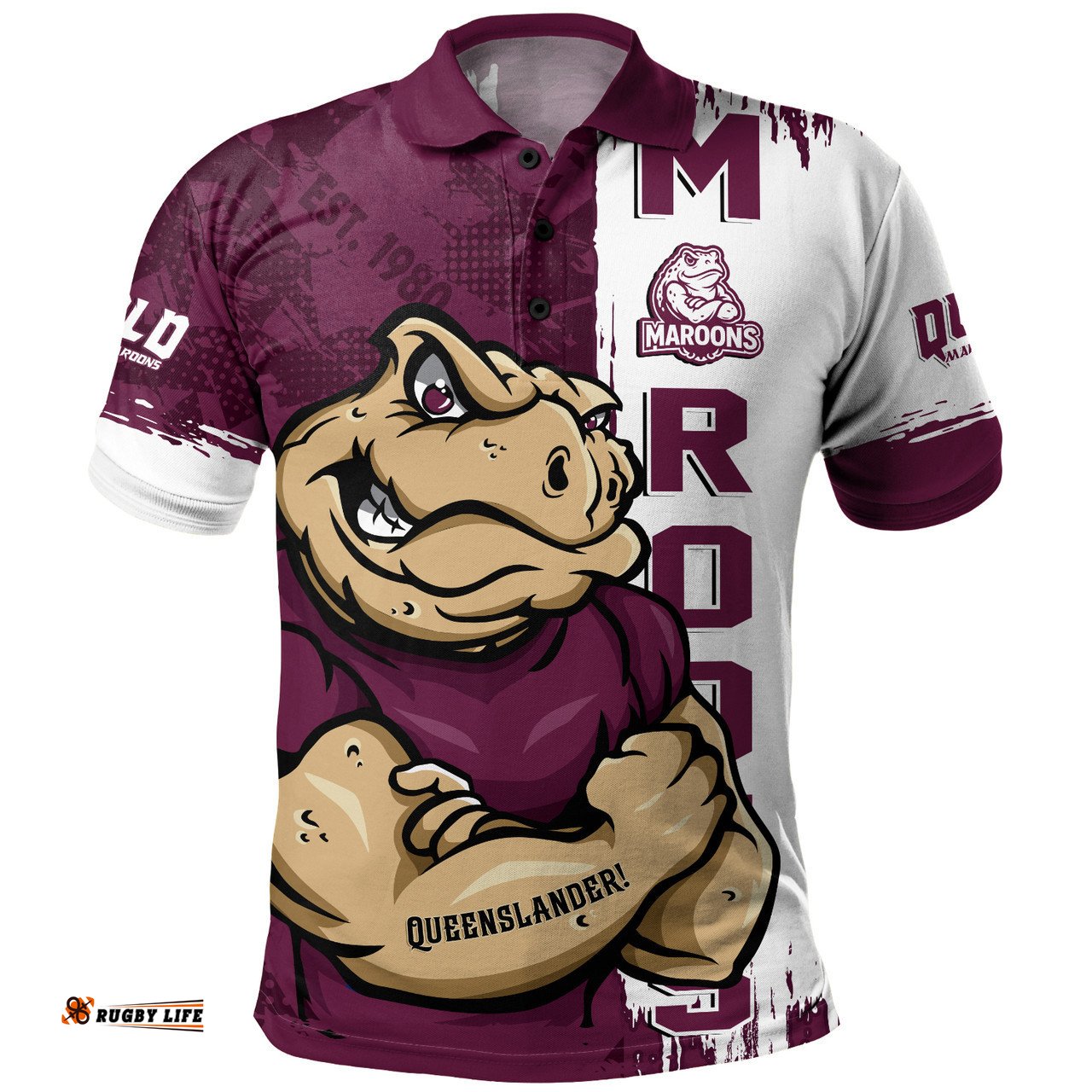 Amazing Aussie Queensland Maroons Queenslander Spirit Maroons Legacy Polo Shirt