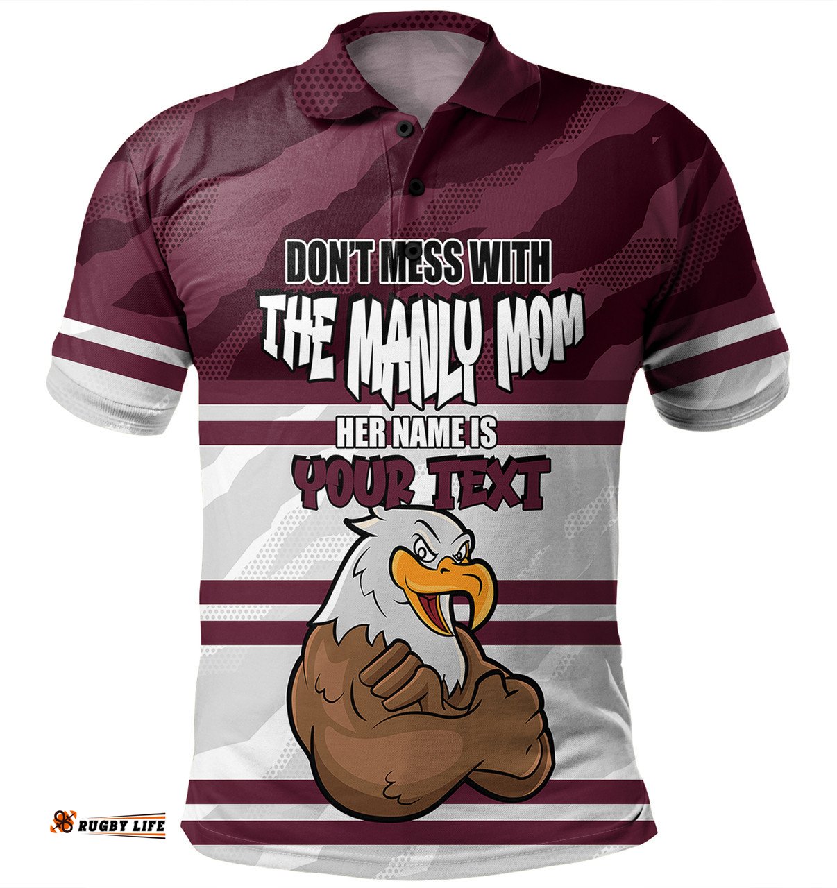 Amazing Aussie Manly Warringah Sea Eagles Mother's Day Screaming Mom and Crazy Fan Polo Shirt