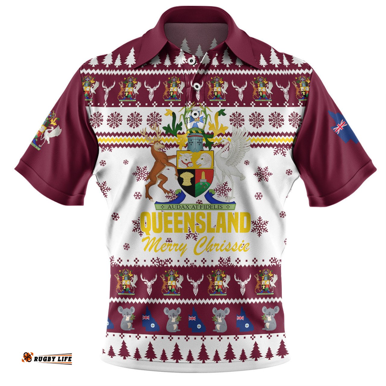 Amazing Aussie Queensland Christmas Merry Chrissie Polo Shirt
