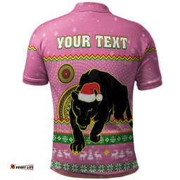 Amazing Aussie Penrith Panthers Christmas Custom Ugly Xmas And Aboriginal Patterns For Die Hard Fan Polo Shirt