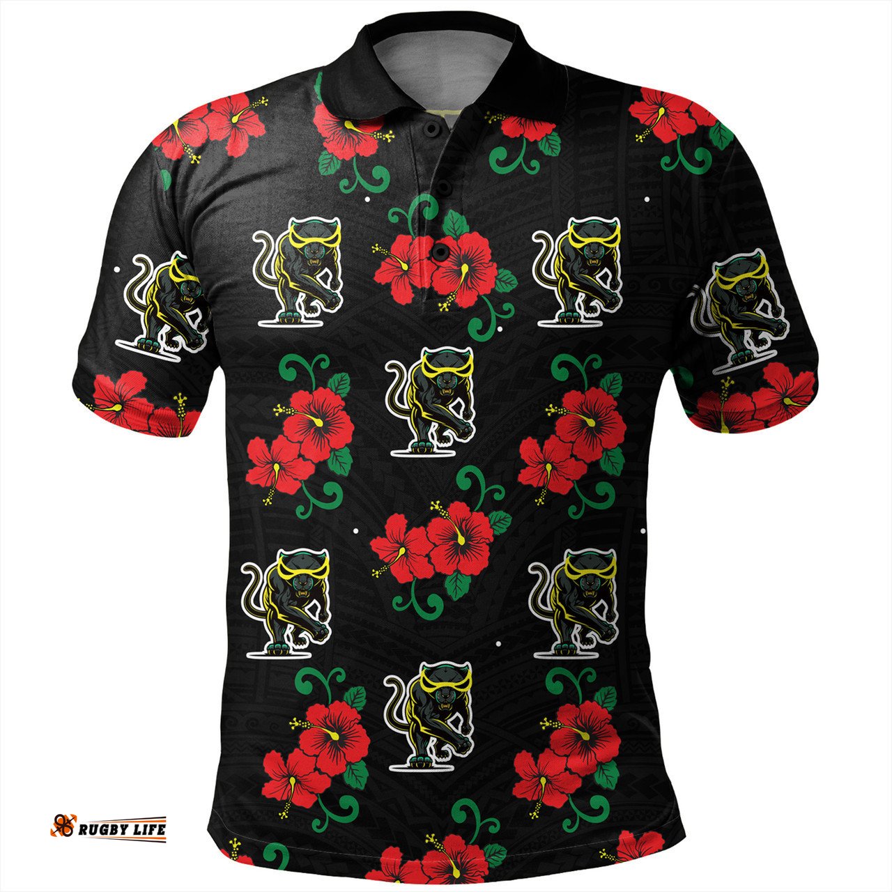 Amazing Aussie Penrith Panthers Custom Penrith Panthers With Maori Patterns Polo Shirt