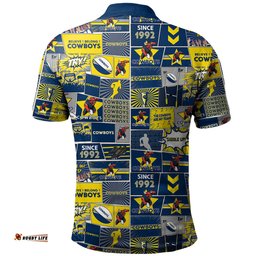 Amazing Aussie North Queensland Cowboys Team Of Us Die Hard Fan Supporters Comic Style Polo Shirt