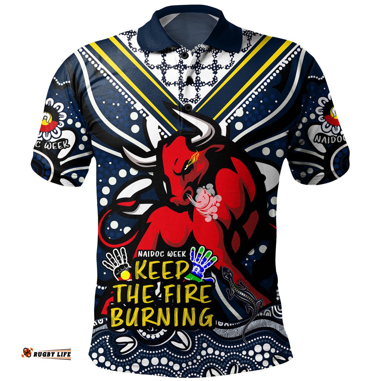 Amazing Aussie North Queensland Cowboys Aboriginal Inspired Naidoc Week Custom For Die Hard Fan Supporters Polo Shirt