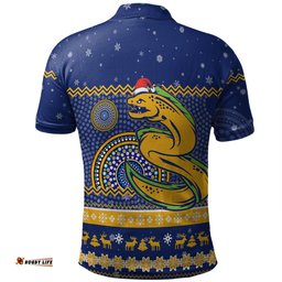 Amazing Aussie Parramatta Eels Christmas Custom Ugly Xmas And Aboriginal Patterns For Die Hard Fan Polo Shirt