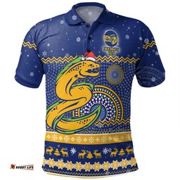 Amazing Aussie Parramatta Eels Christmas Custom Ugly Xmas And Aboriginal Patterns For Die Hard Fan Polo Shirt