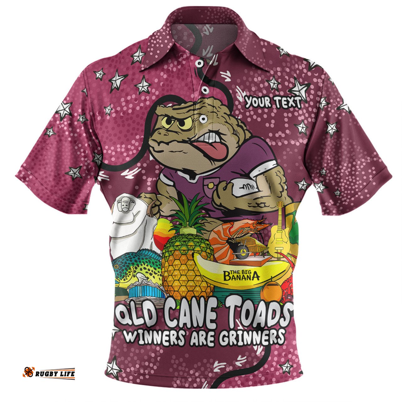 Amazing Aussie Queensland Cane Toads Custom Australian Big Things Polo Shirt