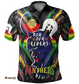 Amazing Aussie Penrith Panthers Naidoc Week Custom Penrith Panthers Naidoc Week For Our Elders Australian Indigenous Dot Art Polo Shirt
