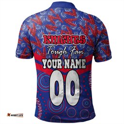 Amazing Aussie Newcastle Knights Sport Tropical Patterns And Dot Painting Eat Sleep Rugby Repeat Polo Shirt