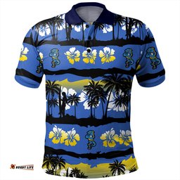 Amazing Aussie Parramatta Eels Sport Tropical Hibiscus and Coconut Trees Polo Shirt