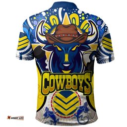 Amazing Aussie North Queensland Cowboys Custom Indigenous North Queensland Cowboys Cows With Aboriginal Culture Polo Shirt