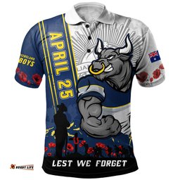 Amazing Aussie North Queensland Cowboys Anzac Day Lest We Forget Strong Fighting Spirit Polo Shirt