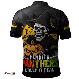 Amazing Aussie Penrith Panthers Dark Moon Rugby Halloween Battle Edition Polo Shirt