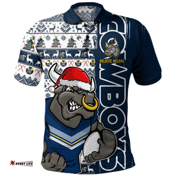 Amazing Aussie North Queensland Cowboys Merry Ugly Xmas Nordic Pattern Style Polo Shirt