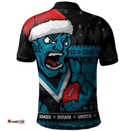 Amazing Aussie Port Adelaide Merry Christmas Down Under Footy Power Style Polo Shirt