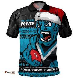 Amazing Aussie Port Adelaide Merry Christmas Down Under Footy Power Style Polo Shirt