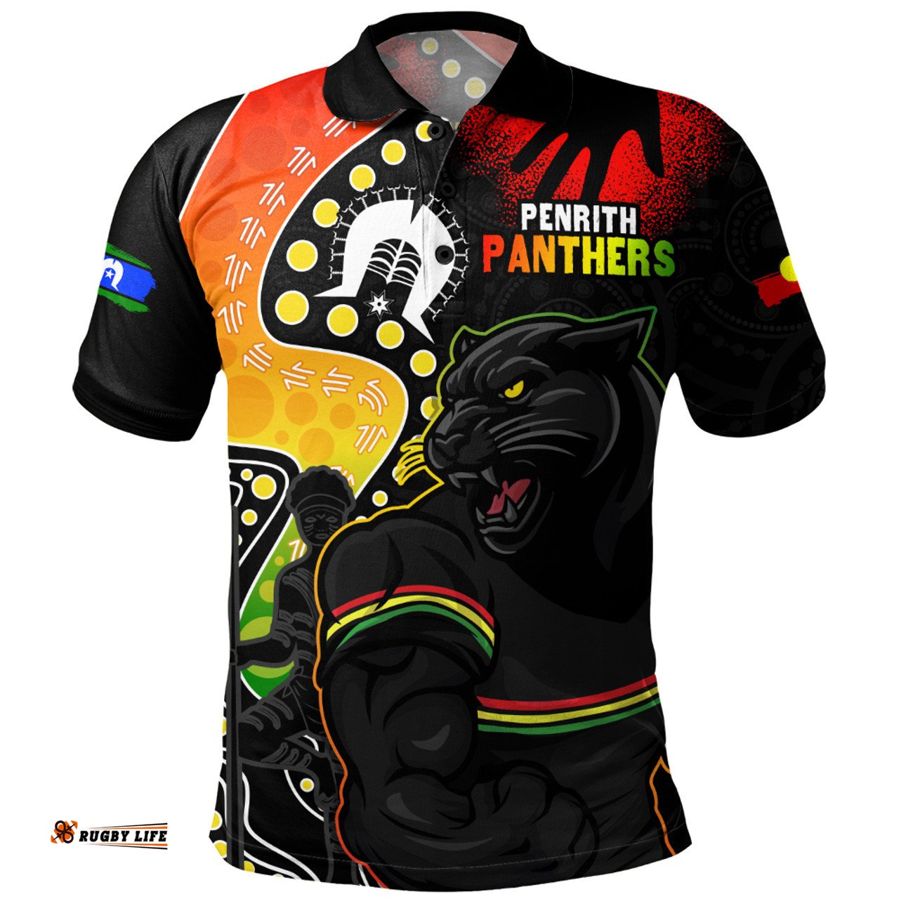 Amazing Aussie Penrith Panthers NAIDOC Indigenous Warrior Spirit Polo Shirt