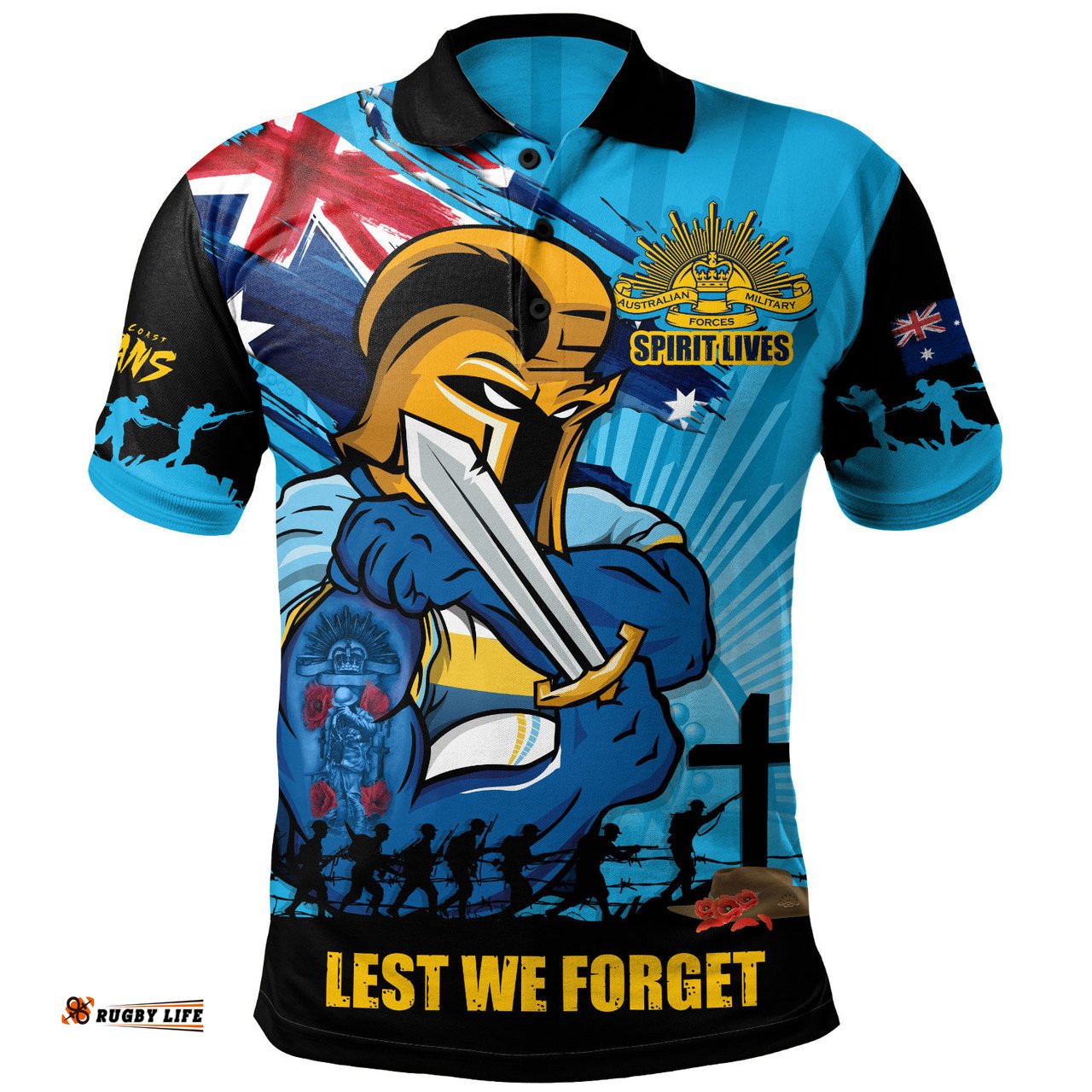 Amazing Aussie Gold Coast Titans Fearless ANZAC Defender Polo Shirt