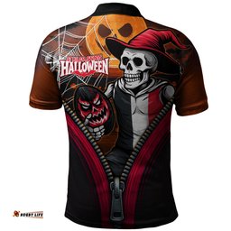 Amazing Aussie St Kilda Halloween Night Reaper Zipper Polo Shirt