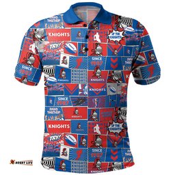 Amazing Aussie Newcastle Knights Sport Team Of Us Die Hard Fan Supporters Comic Style Polo Shirt