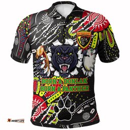 Amazing Aussie Penrith Panthers Custom Mighty Black The Proud Of Penrith Panthers Indigenous Scratch Polo Shirt
