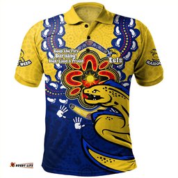 Amazing Aussie Parramatta Eels Aboriginal Inspired Naidoc Symbol Pattern Polo Shirt