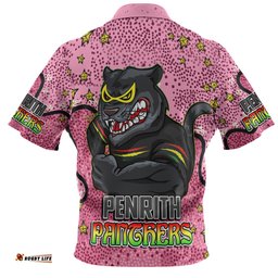 Amazing Aussie Penrith Panthers Custom Team With Dot And Star Patterns For Tough Fan Polo Shirt