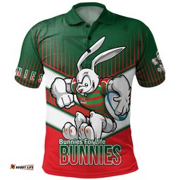 Amazing Aussie South Sydney Rabbitohs Bunnies Mascot With Australia Flag Polo Shirt