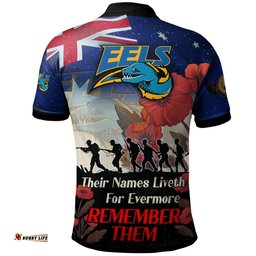 Amazing Aussie Parramatta Eels Custom Remember Them Red Poppy Flowers Polo Shirt
