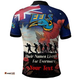 Amazing Aussie Parramatta Eels Custom Remember Them Red Poppy Flowers Polo Shirt