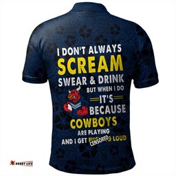 Amazing Aussie North Queensland Cowboys Scream With Tropical Patterns Polo Shirt
