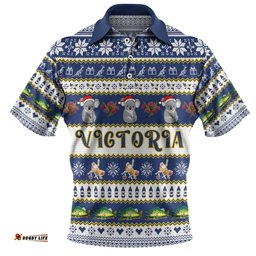Amazing Aussie Victoria Big Things Christmas Custom Giant Koala And Murray Cod Polo Shirt