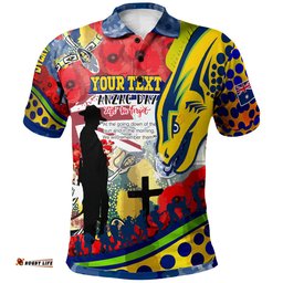 Amazing Aussie Parramatta Eels Anzac Watercolor Custom Parramatta Eels Anzac Day Commemoration Poppy Flower Polo Shirt