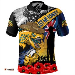 Amazing Aussie Parramatta Eels United In Spirit Anzac Day Tribute Polo Shirt