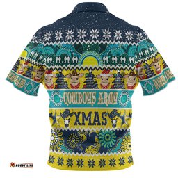 Amazing Aussie North Queensland Cowboys Christmas Aboriginal Custom Indigenous Knitted Ugly Xmas Style Polo Shirt