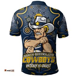 Amazing Aussie North Queensland Cowboys Aboriginal Pattern Inspired Victory Is Ours Polo Shirt