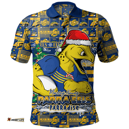 Amazing Aussie Parramatta Eels Merry Ugly Christmas Comic Style Polo Shirt