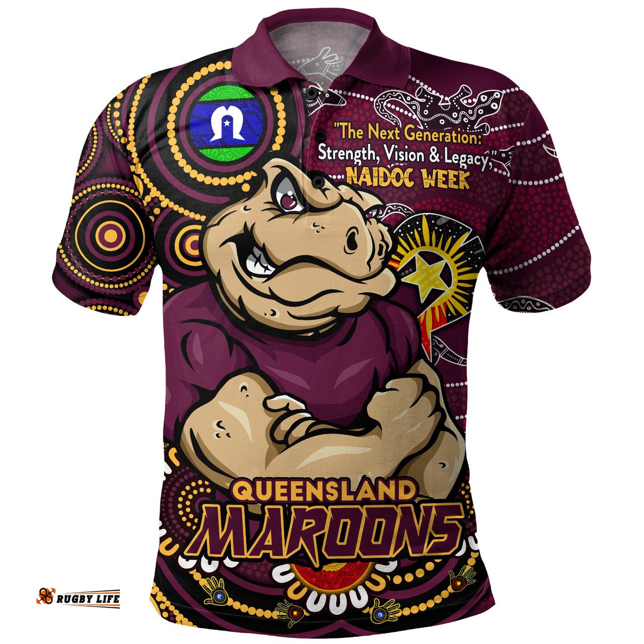Amazing Aussie Queensland Maroons Spirit Of NAIDOC Series Polo Shirt