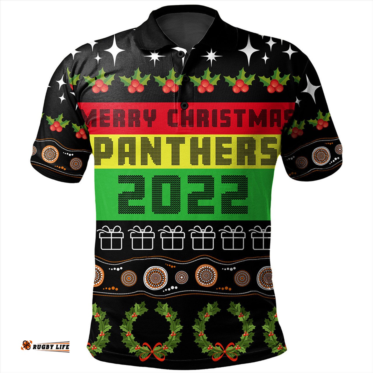 Amazing Aussie Penrith Panthers Christmas Penrith Panthers Merry Christmas Ngurr Polo Shirt