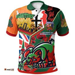 Amazing Aussie South Sydney Rabbitohs Custom Remembrance South Sydney Rabbitohs Quote With Poppy And Rosemary Polo Shirt