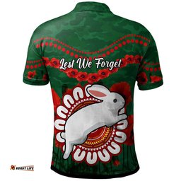 Amazing Aussie South Sydney Rabbitohs Custom Poppies Flower And Souths Polo Shirt