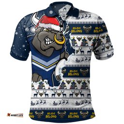 Amazing Aussie North Queensland Cowboys Merry Ugly Christmas Our Beloved Team Scratch Style Polo Shirt