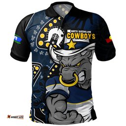 Amazing Aussie North Queensland Cowboys NAIDOC Indigenous Warrior Spirit Polo Shirt
