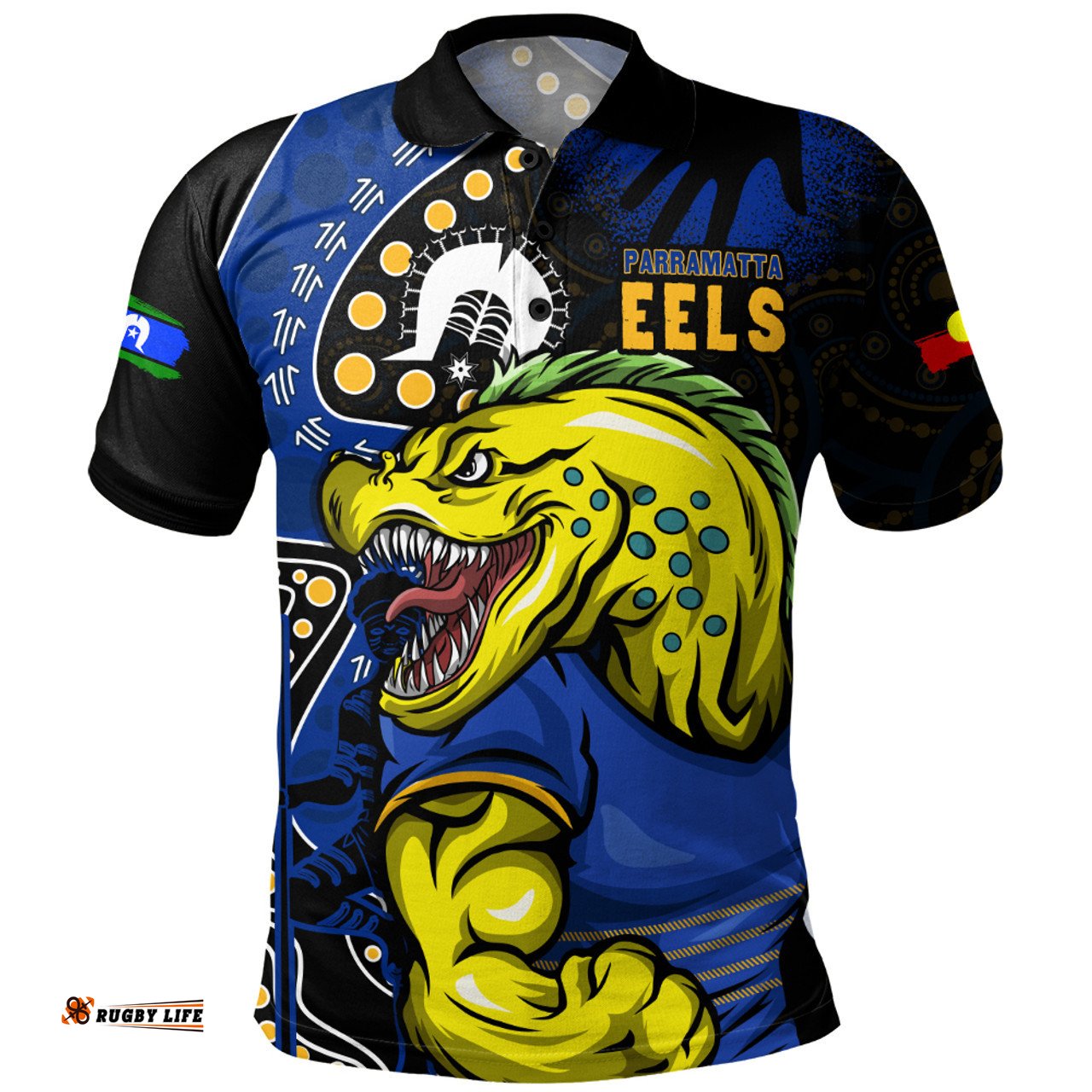 Amazing Aussie Parramatta Eels NAIDOC Indigenous Warrior Spirit Polo Shirt