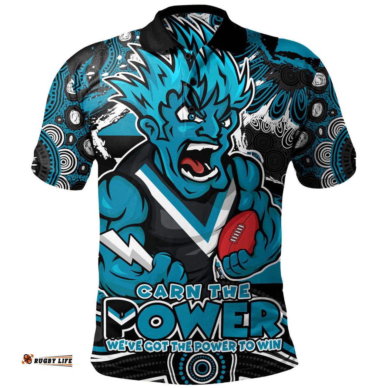 Amazing Aussie Port Adelaide Blazing Spirit Of Victory Polo Shirt