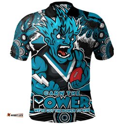 Amazing Aussie Port Adelaide Blazing Spirit Of Victory Polo Shirt