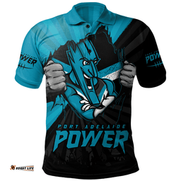Amazing Aussie Port Adelaide Breaking Through Fan Design Polo Shirt