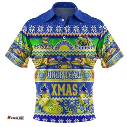 Amazing Aussie Parramatta Eels Christmas Aboriginal Custom Indigenous Knitted Ugly Xmas Style Polo Shirt