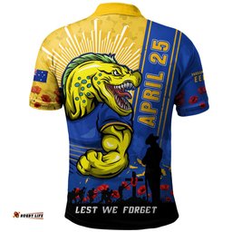 Amazing Aussie Parramatta Eels Anzac Day Lest We Forget Strong Fighting Spirit Polo Shirt